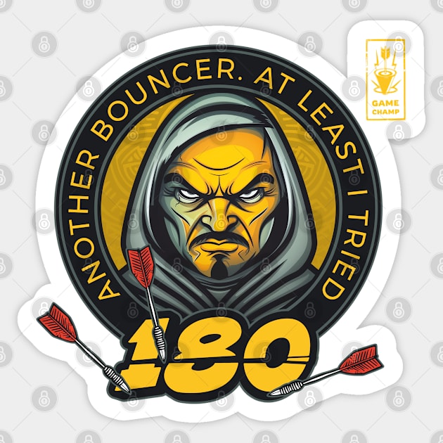 Dart 180 Onehundredandeigthy Bouncer Yellow Player Sticker by Adam Brooq